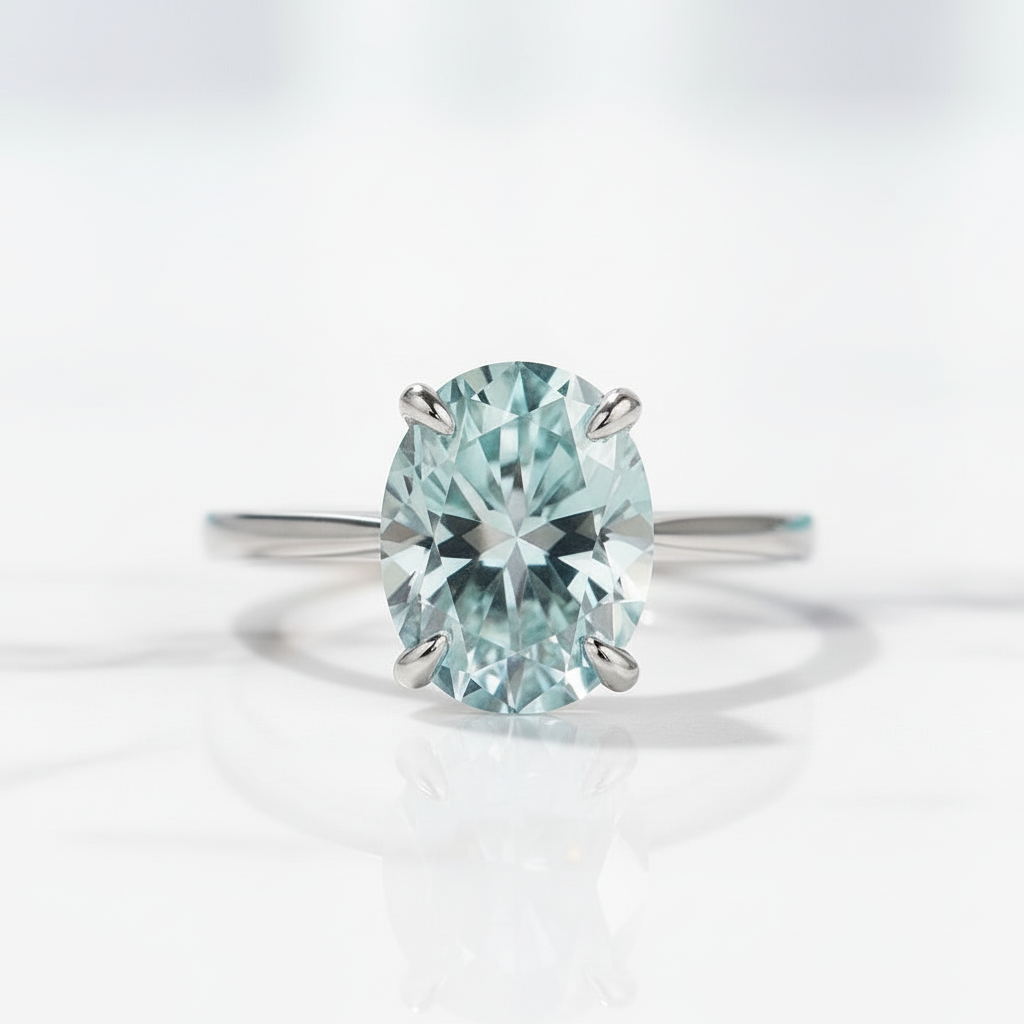 2.0 Ct Oval Diamond Option 10K Solid Gold Engagement Ring - Evani Naomi Jewelry