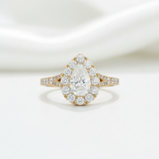 2.0 Ct Pear Cut Diamond Option 14k Yellow Gold Engagement Ring - Evani Naomi Jewelry