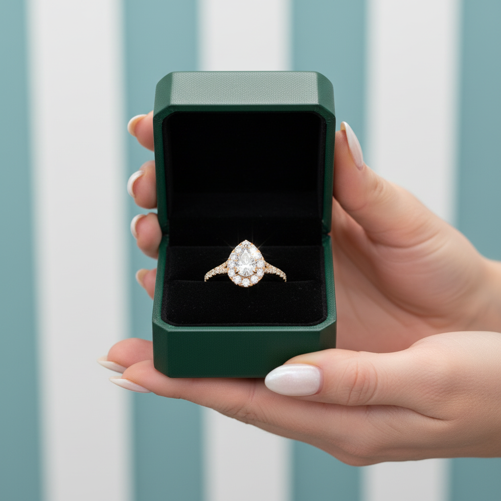 2.0 Ct Pear Cut Diamond Option 14k Yellow Gold Engagement Ring - Evani Naomi Jewelry