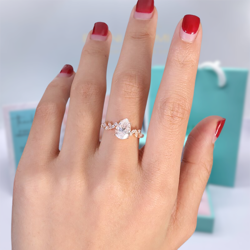 2.0 Ct Pear Cut Diamond Engagement Ring-Evani Naomi Jewelry