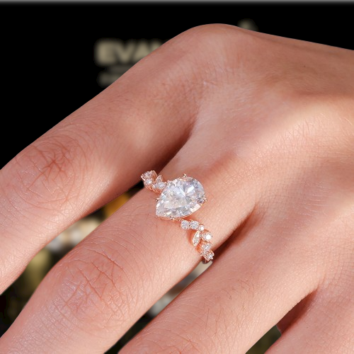 2.0 Ct Pear Cut Diamond Engagement Ring-Evani Naomi Jewelry