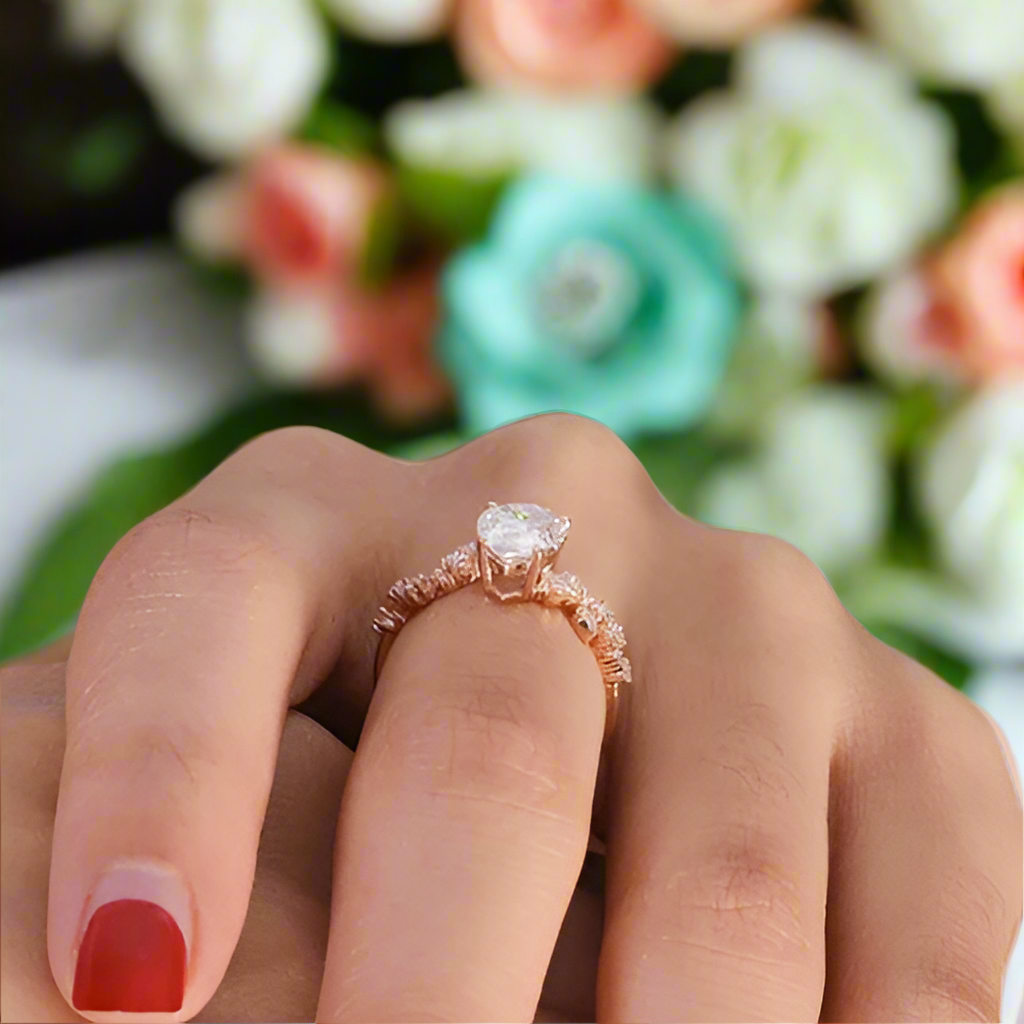 2.0 Ct Pear Cut Diamond Engagement Ring-Evani Naomi Jewelry