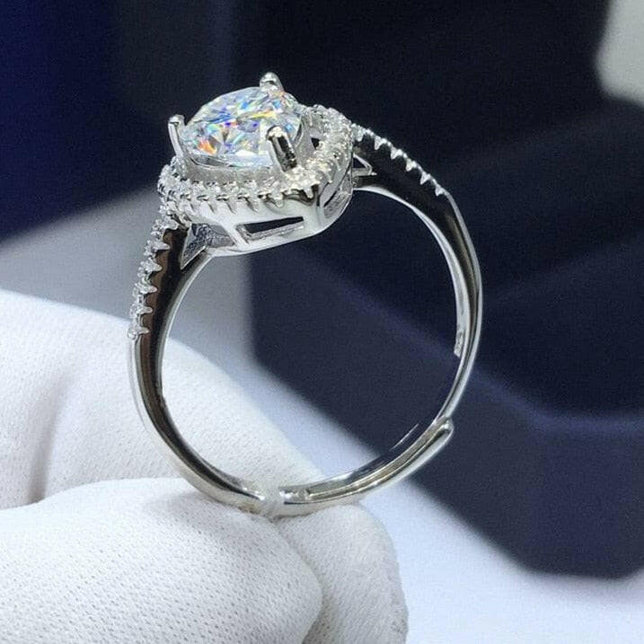 2.0 Ct Pear Diamond Water Drop Adjustable Engagement Ring-Evani Naomi Jewelry