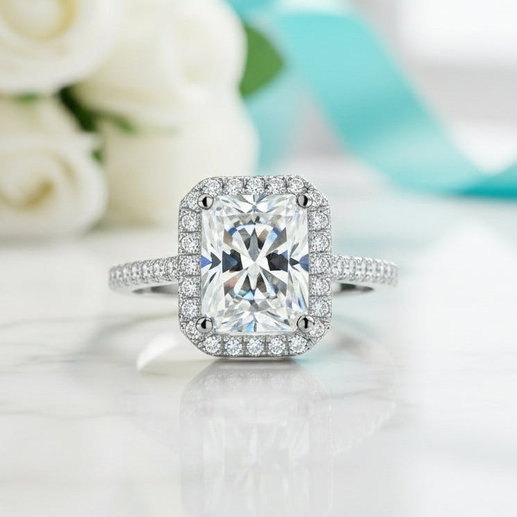 2.0 Ct Radiant Cut Diamond Option Engagement Ring