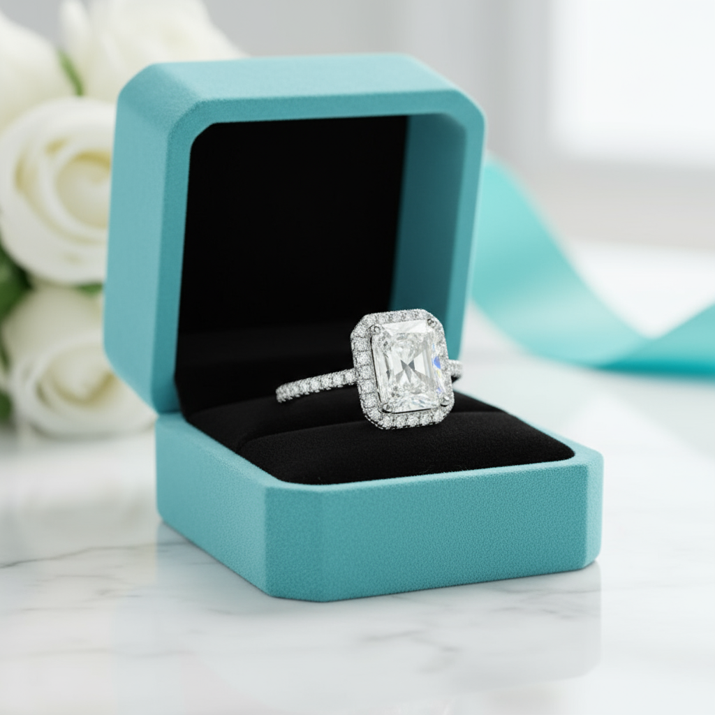 2.0 Ct Radiant Cut Diamond Birthstone Engagement Ring-Evani Jewelry