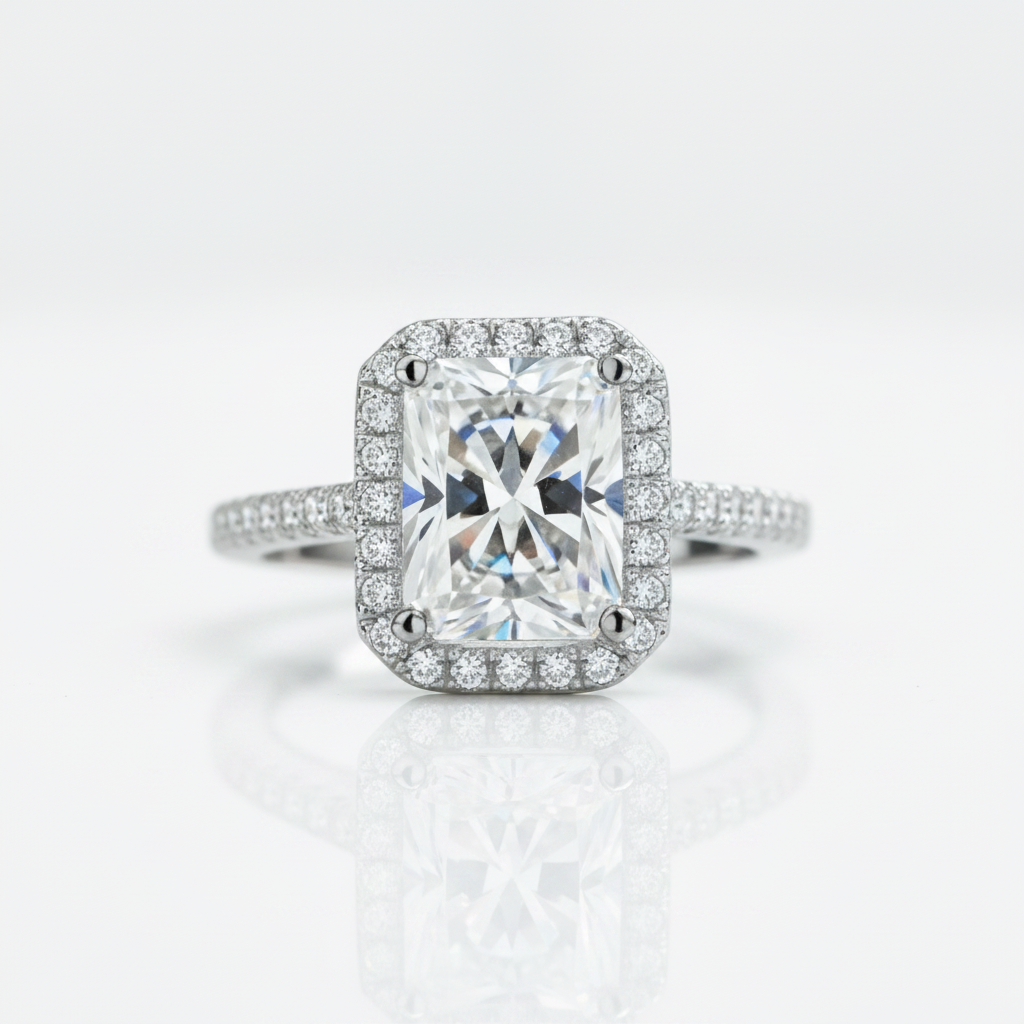 2.0 Ct Radiant Cut Diamond Option Engagement Ring
