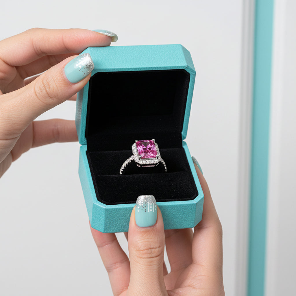 2.0 Ct Radiant Cut Tourmaline Engagement Ring-Evani Jewelry