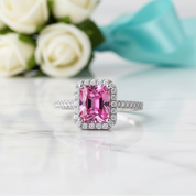 2.0 Ct Radiant Cut Tourmaline Engagement Ring