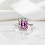 2.0 Ct Radiant Cut Tourmaline Engagement Ring