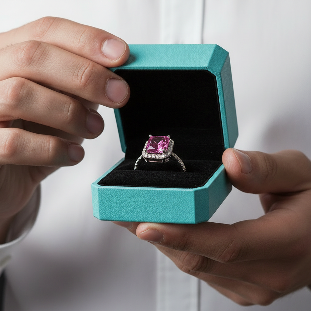 2.0 Ct Radiant Cut Tourmaline Engagement Ring