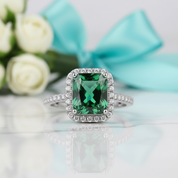 2.0 Ct Radiant Cut Emerald Birthstone Engagement Ring-Evani Jewelry