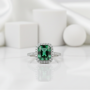 2.0 Ct Radiant Cut Emerald Birthstone Engagement Ring-Evani Jewelry