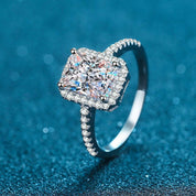 2.0 Ct Radiant Cut Diamond Halo Engagement Ring-Evani Naomi Jewelry