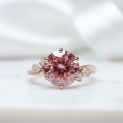 2.0 Ct Ruby Birthstone Round Cut Engagement Ring-Evani Jewelry