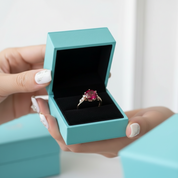 2.0 Ct Ruby Birthstone Round Cut Engagement Ring-Evani Jewelry