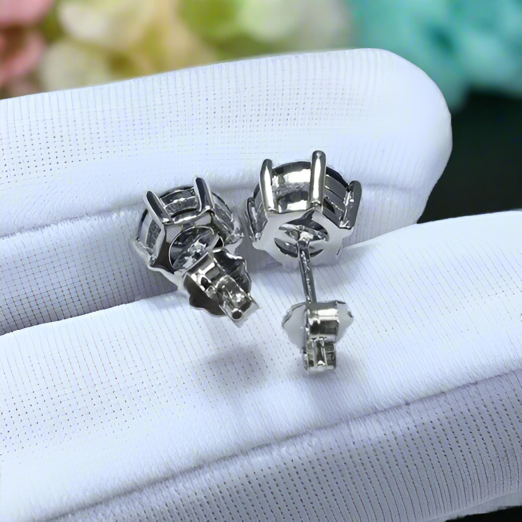 2.0 Ct Round Black Diamond Classic Stud Earrings-Evani Naomi Jewelry