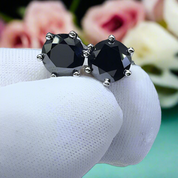 2.0 Ct Round Black Diamond Classic Stud Earrings-Evani Naomi Jewelry