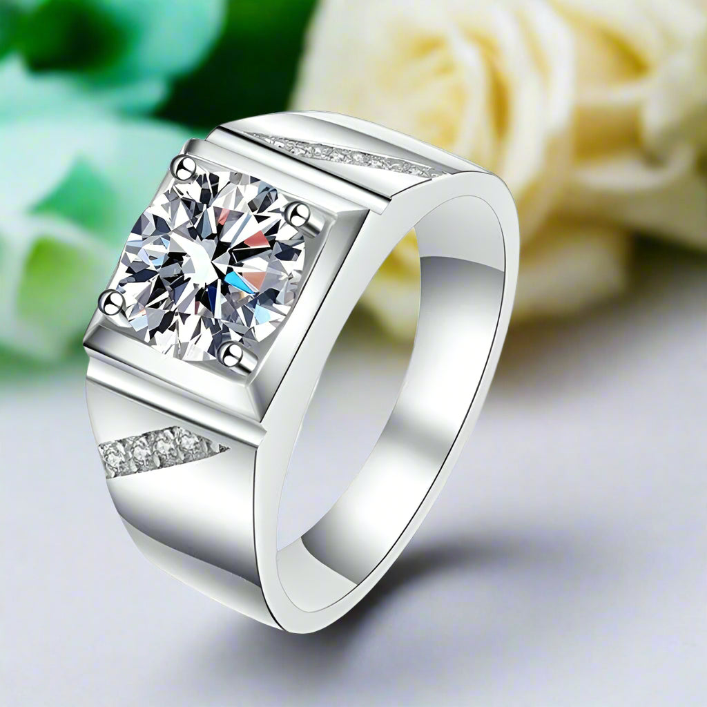 2.0 Ct Round Brilliant Cut Diamond Men's Wedding Band-Evani Naomi Jewelry