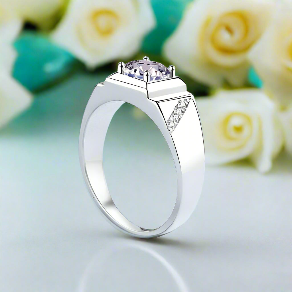 2.0 Ct Round Brilliant Cut Diamond Men's Wedding Band-Evani Naomi Jewelry
