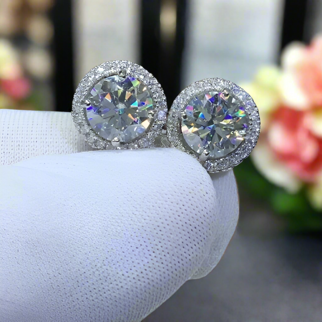 2.0 Ct Round Brilliant Cut Diamond Stud Earrings-Evani Naomi Jewelry