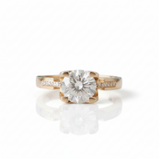 2.0 Ct Round Cut Diamond Option Cow Head Engagement Ring