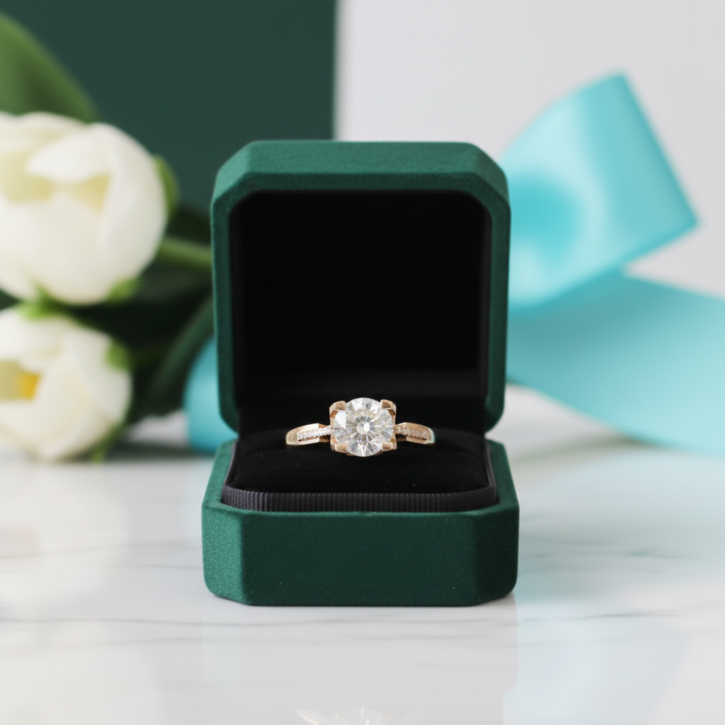 2.0 Ct Round Cut Diamond Option Cow Head Engagement Ring