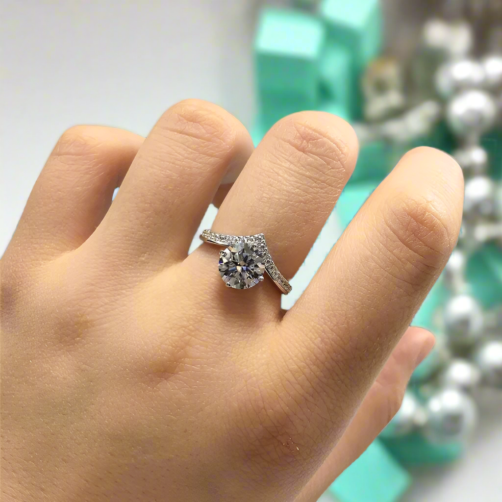 2.0 Ct Round Cut Diamond Crown Engagement Ring-Evani Jewelry