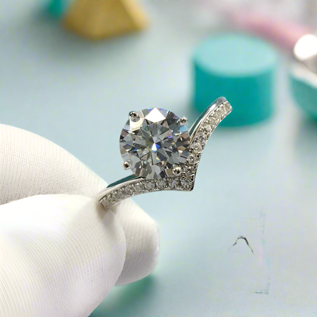2.0 Ct Round Cut Diamond Crown Engagement Ring-Evani Jewelry
