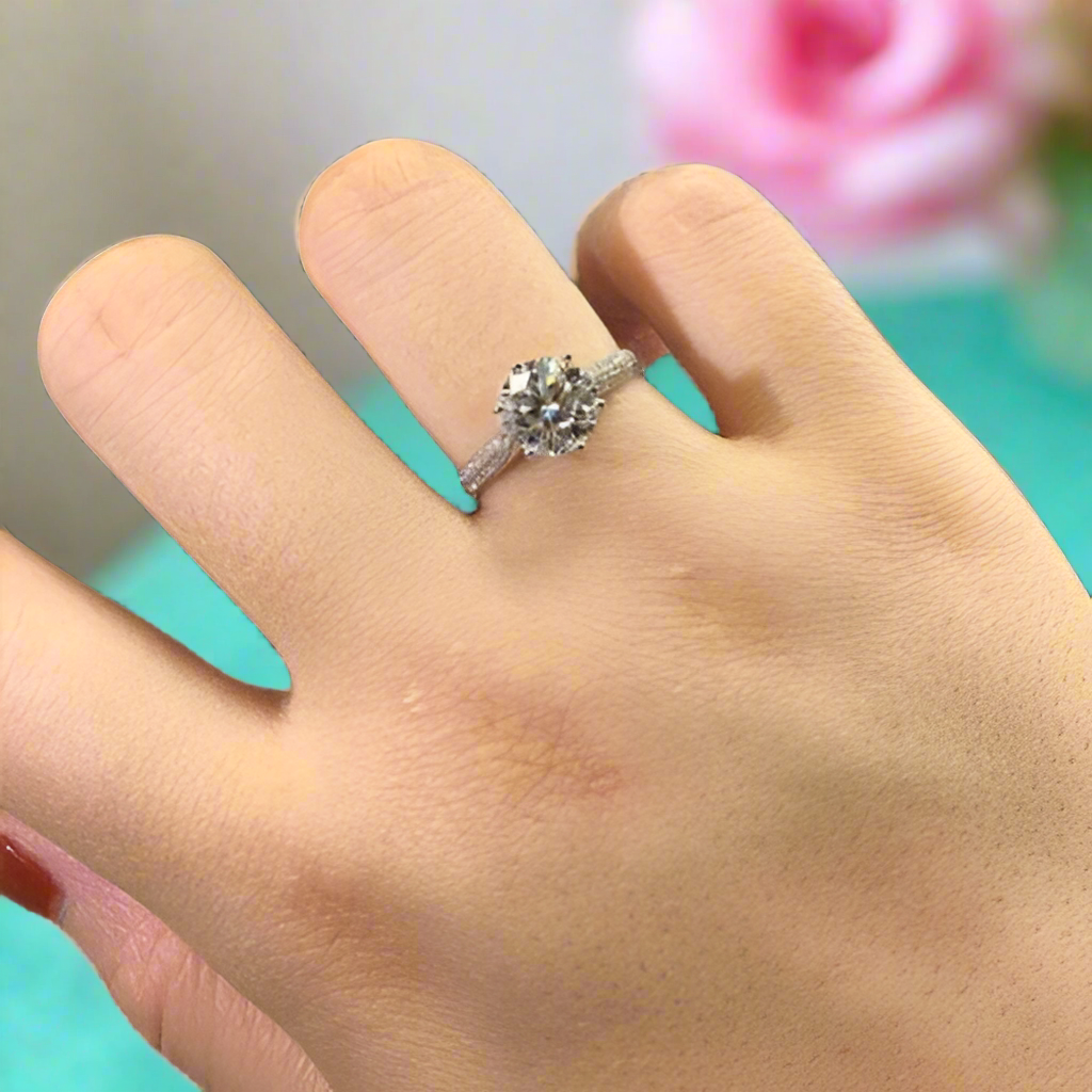 2.0 Ct Round Cut Diamond Engagement Ring-Evani Naomi Jewelry