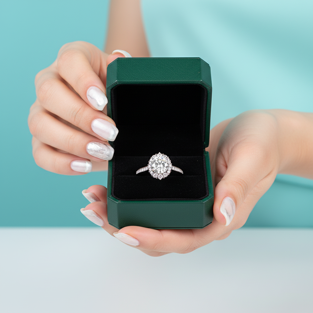 2.0 Ct Round Cut Diamond Option Halo Engagement Ring - Evani Naomi Jewelry