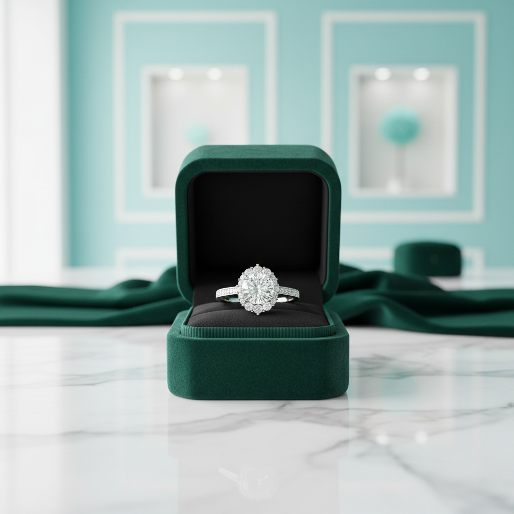 2.0 Ct Round Cut Diamond Option Halo Engagement Ring - Evani Naomi Jewelry