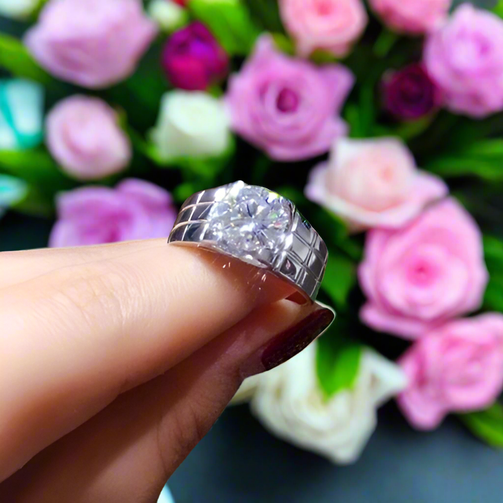 2.0 Ct Round Cut Diamond Men's Ring-Evani Naomi Jewelry