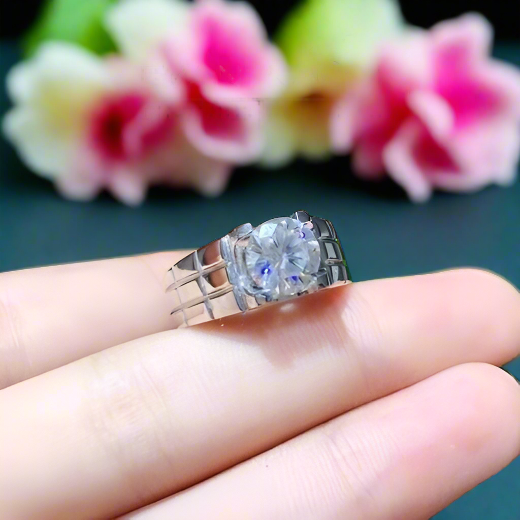 2.0 Ct Round Cut Diamond Men's Ring-Evani Naomi Jewelry