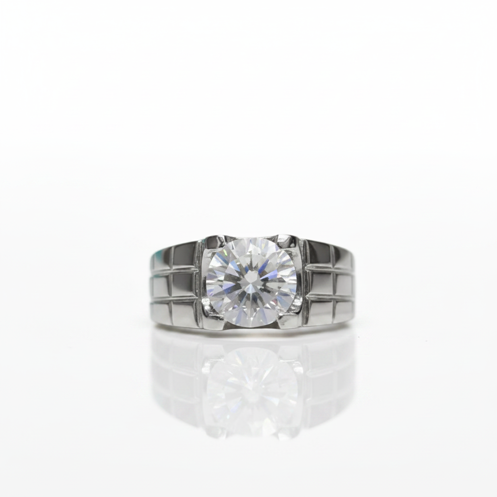 2.0 Ct Round Cut Diamond Option Men's Ring
