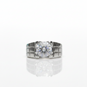 2.0 Ct Round Cut Diamond Option Men's Ring