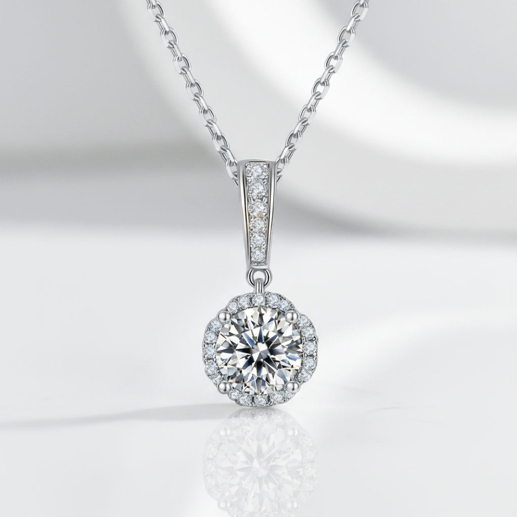 2.0 Ct Round Cut Diamond Pendant Necklace-Evani Jewelry