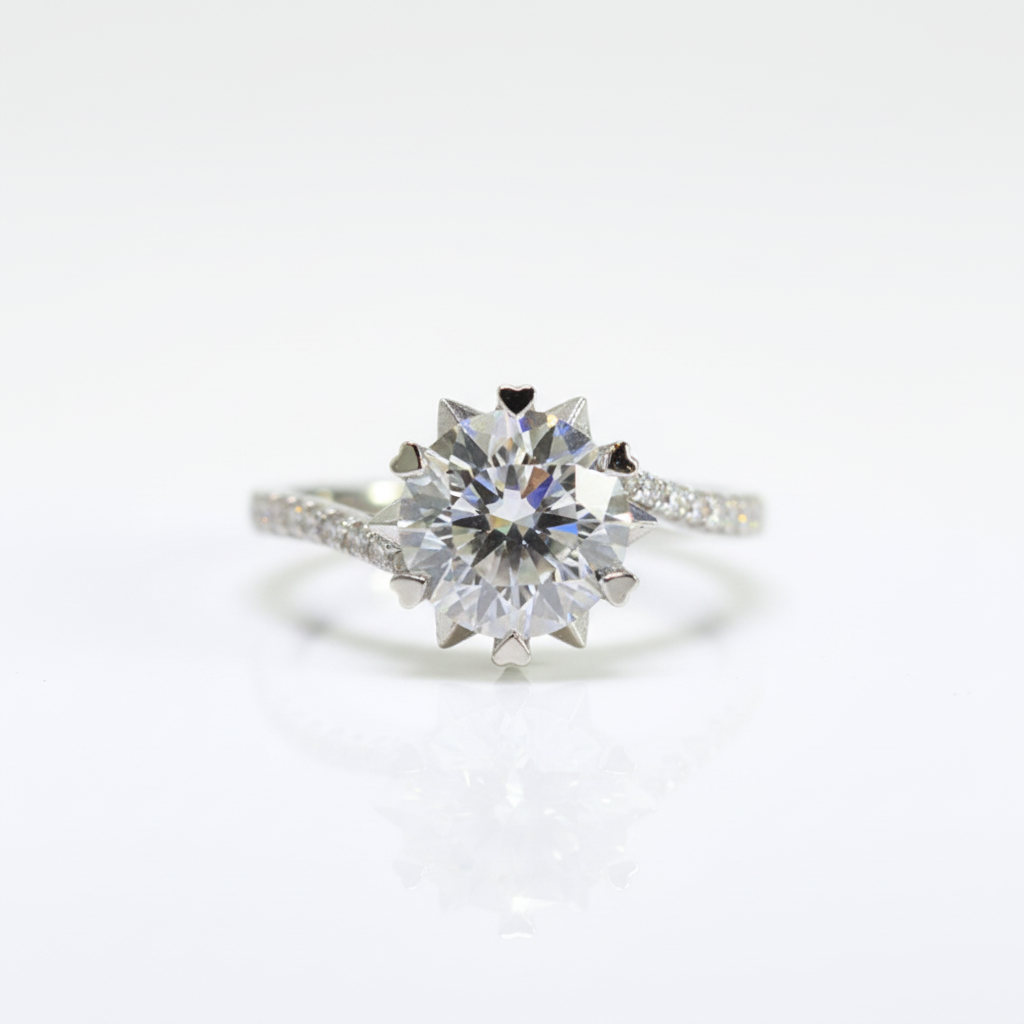2.0 Ct Round Cut Diamond Option Snowflake Engagement Ring