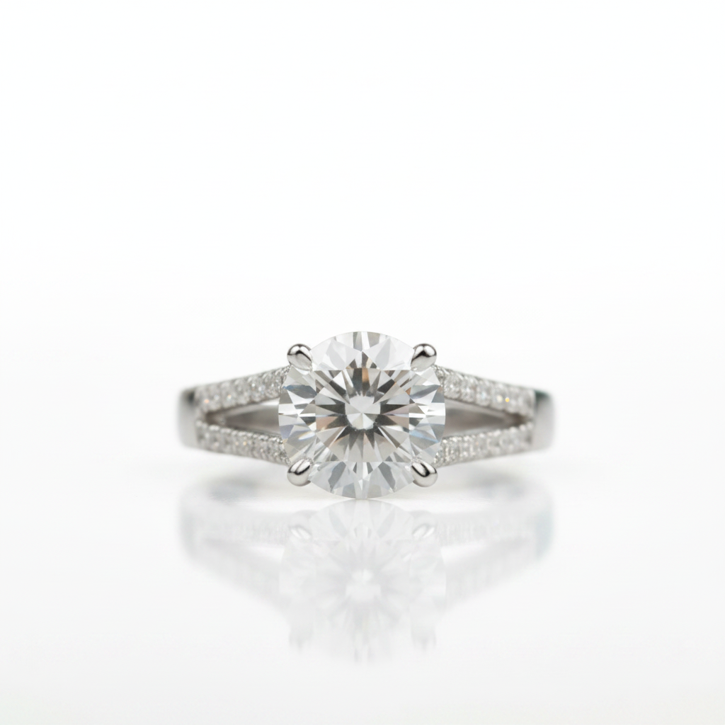 2.0 Ct Round Cut Diamond OptionSplit Shank Engagement Ring