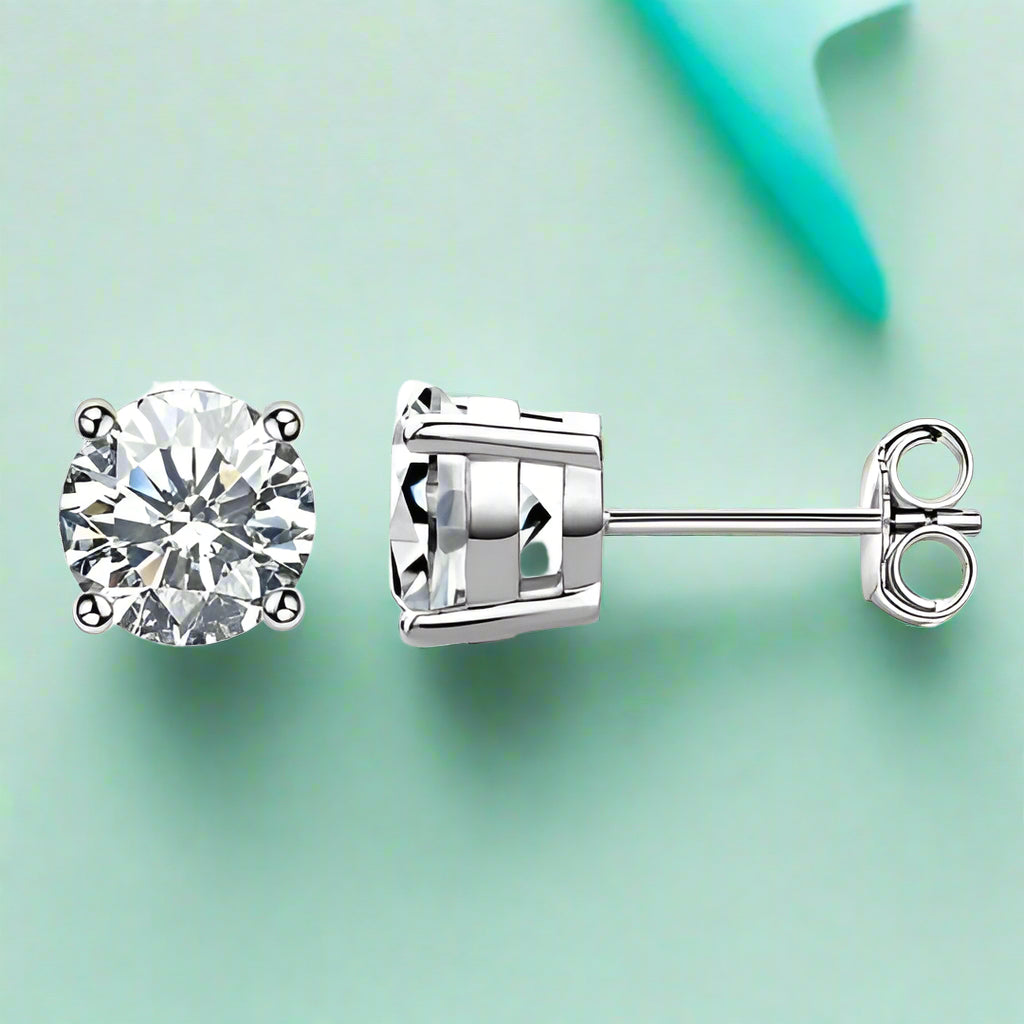 2.0 Ct Round Cut Diamond Stud Earrings-Evani Naomi Jewelry