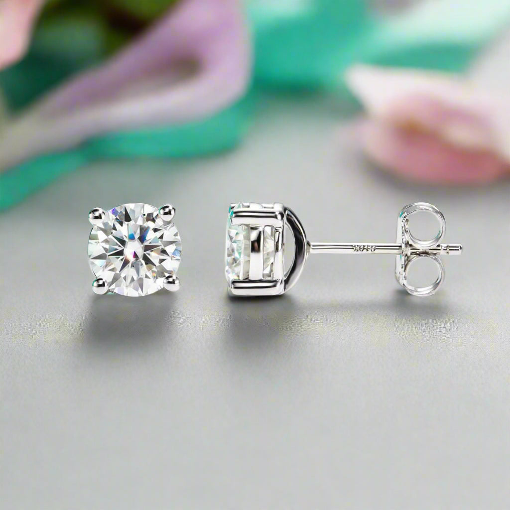 2.0 Ct Round Cut Diamond Stud Earrings-Evani Naomi Jewelry