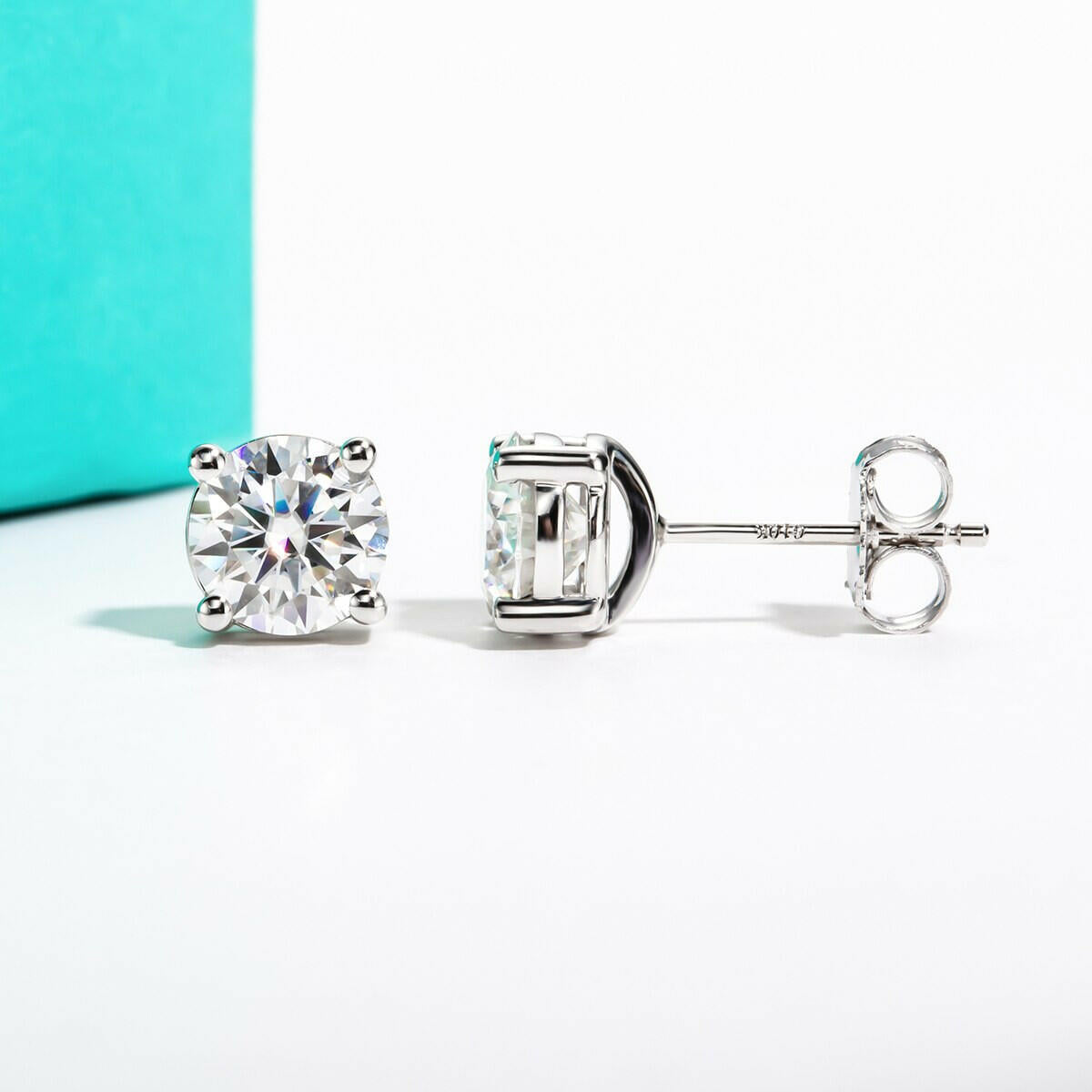 2.0 Ct Round Cut Diamond Stud Earrings-Evani Naomi Jewelry