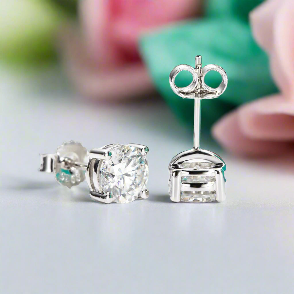 2.0 Ct Round Cut Diamond Stud Earrings-Evani Naomi Jewelry