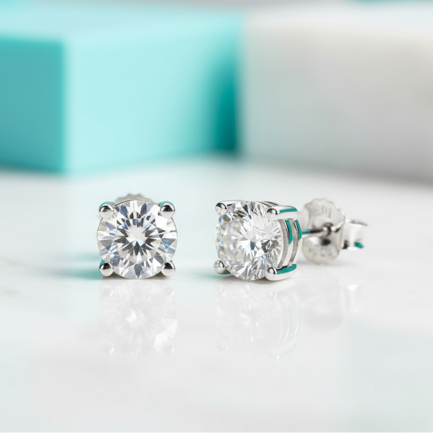 2.0 Ct Round Cut Diamond Stud Earrings-Evani Jewelry