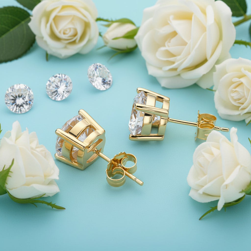 2.0 Ct Round Cut Diamond Stud Earrings-Evani Jewelry