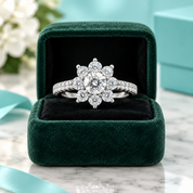 2.0 Ct Round Cut Diamond Option Sunflower Halo Engagement Ring