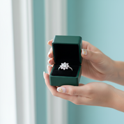 2.0 Ct Round Cut Diamond Option Sunflower Halo Engagement Ring - Evani Naomi Jewelry