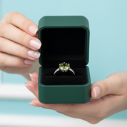 2.0 Ct Round Cut Green Diamond Option Engagement Ring