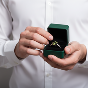2.0 Ct Round Cut Green Diamond Option Engagement Ring
