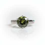 2.0 Ct Round Cut Green Diamond OptionEngagement Ring