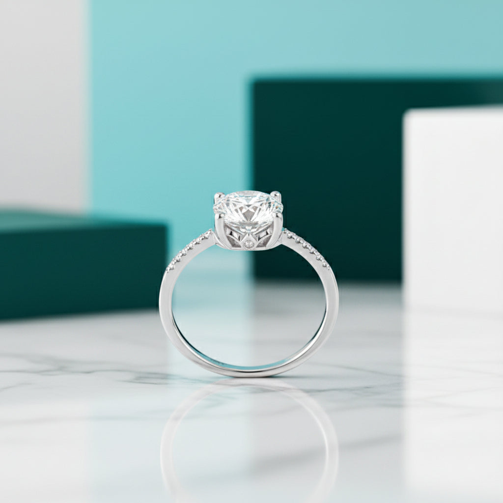2.0 Ct Round Cut White Gold Diamond Ring-Evani Jewelry